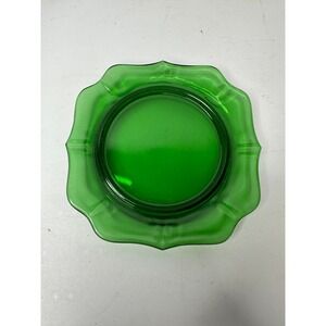 Green Glass Scalloped Edge Charger Plate Decorative Serving Platter